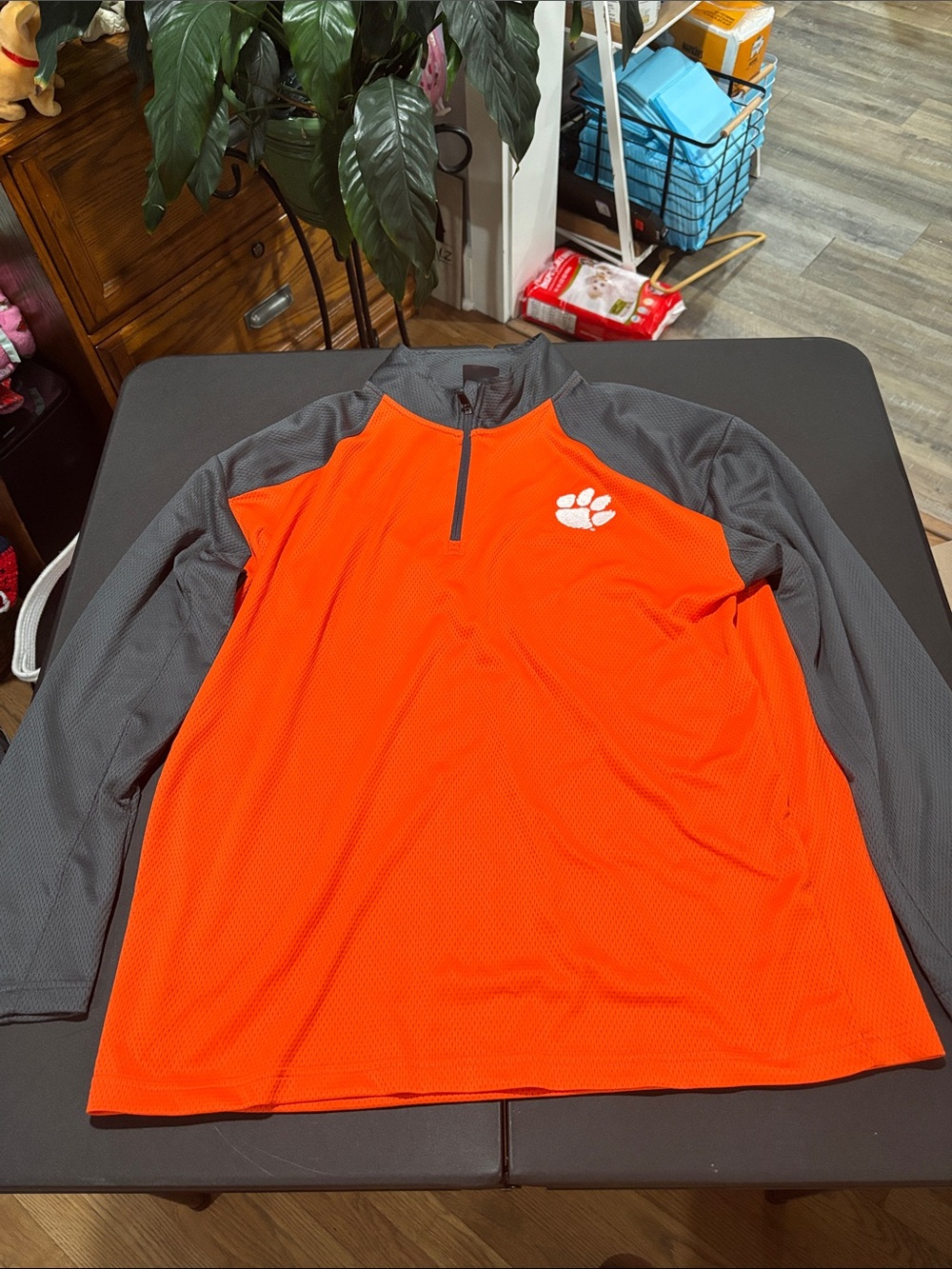 Men's Orange & Gray Active Swim Rash Guard with Short Zip